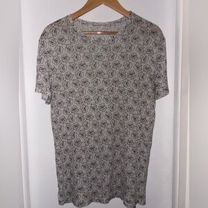 NWOT All saints Floral Patterned Gray T-Shirt